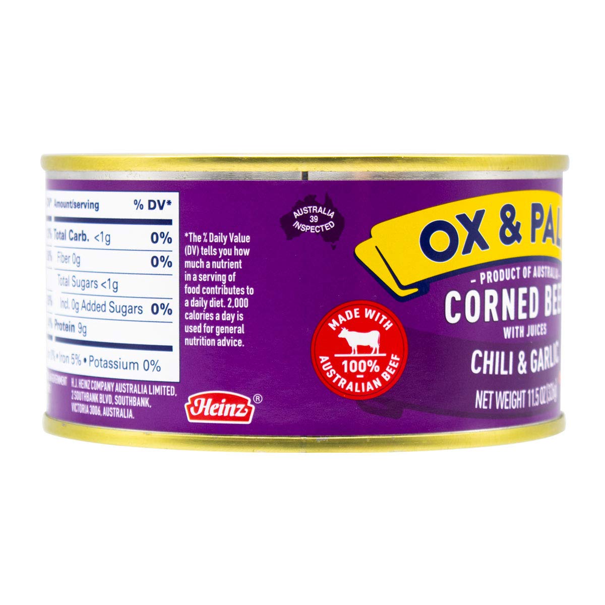 Detalle de Ox & Palm Corned Beef, Chili & Garlic Flavor, 11.5 Ounce
