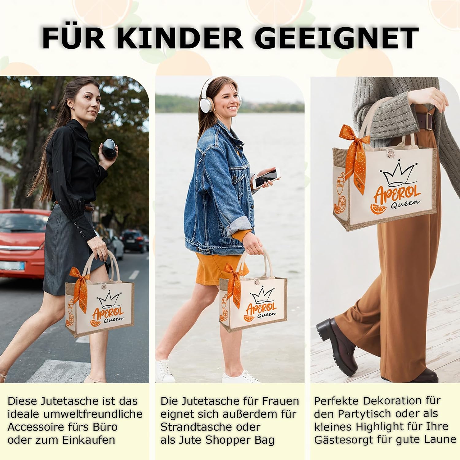 Thumbnail 6 de Oizemori Aperol Geschenk Tasche – Jutetasche mit Aperol Queen Print für Damen