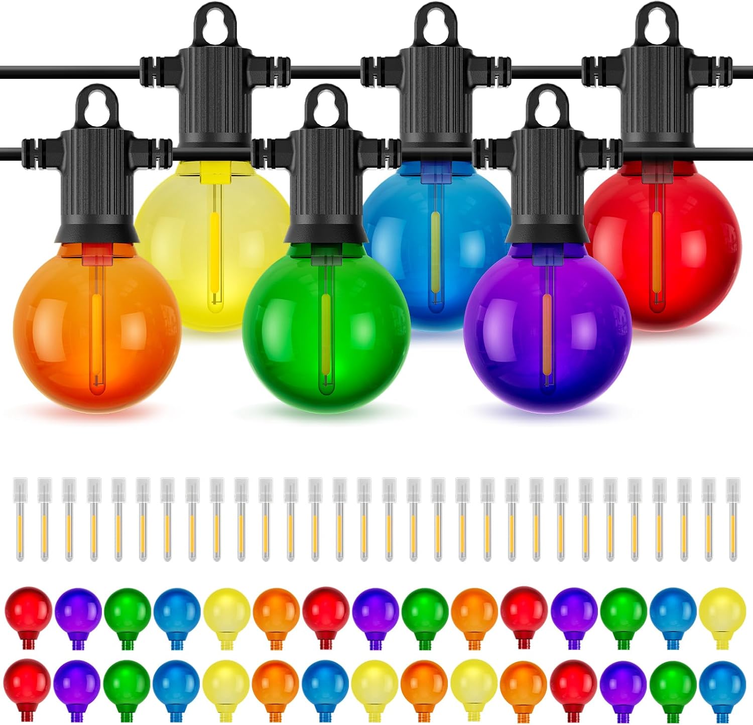Detalle de ZOTOYI Lampadine LED G40 Accessorio Multicolore per Luci a Sfera – 30 pezzi, IP65, plastica infrangibile