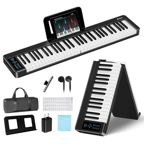 Rhymo Teclado Piano Plegable de 61 Teclas con Bluetooth MIDI