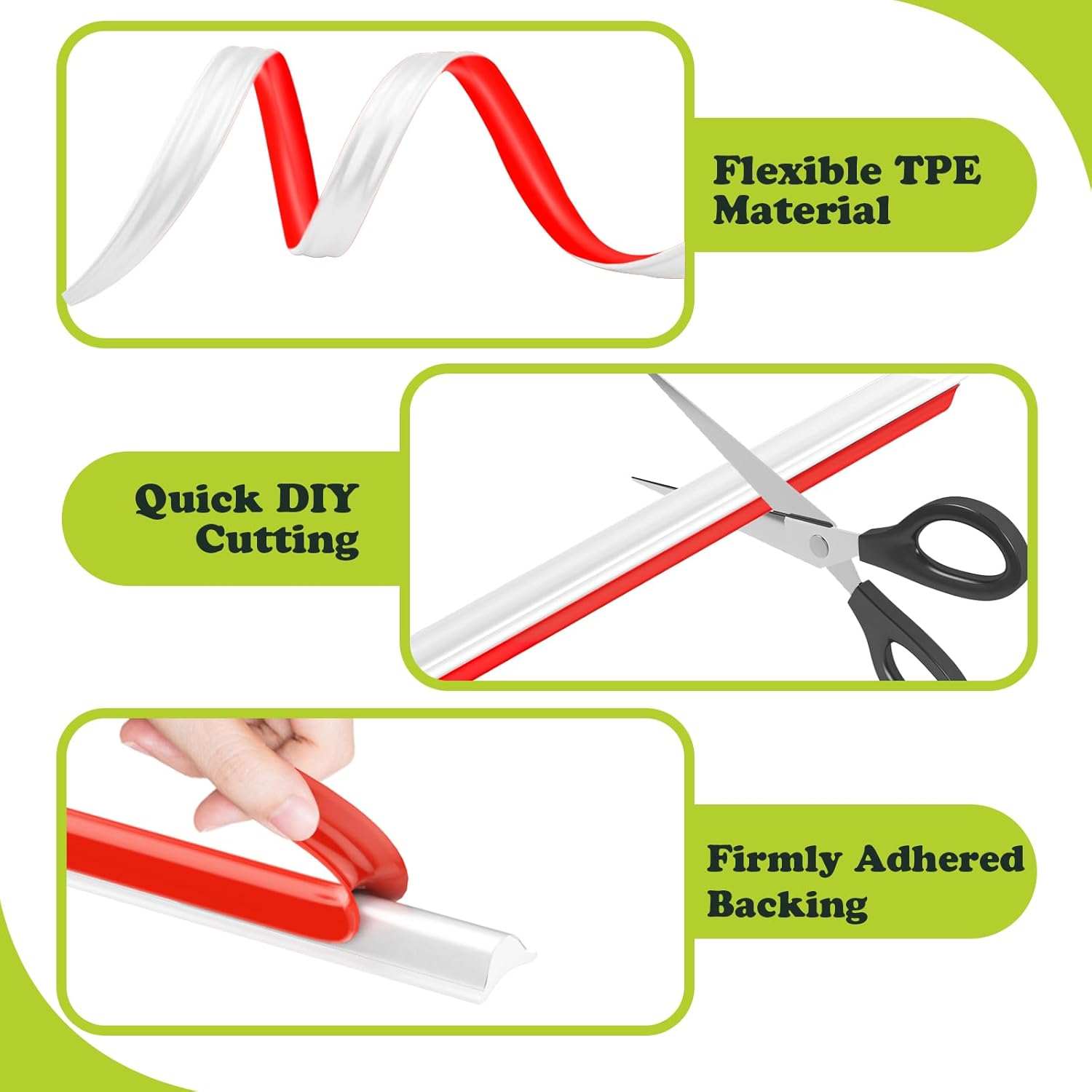 Thumbnail 2 de TPE Quadrant Trim 6M Self-Adhesive White