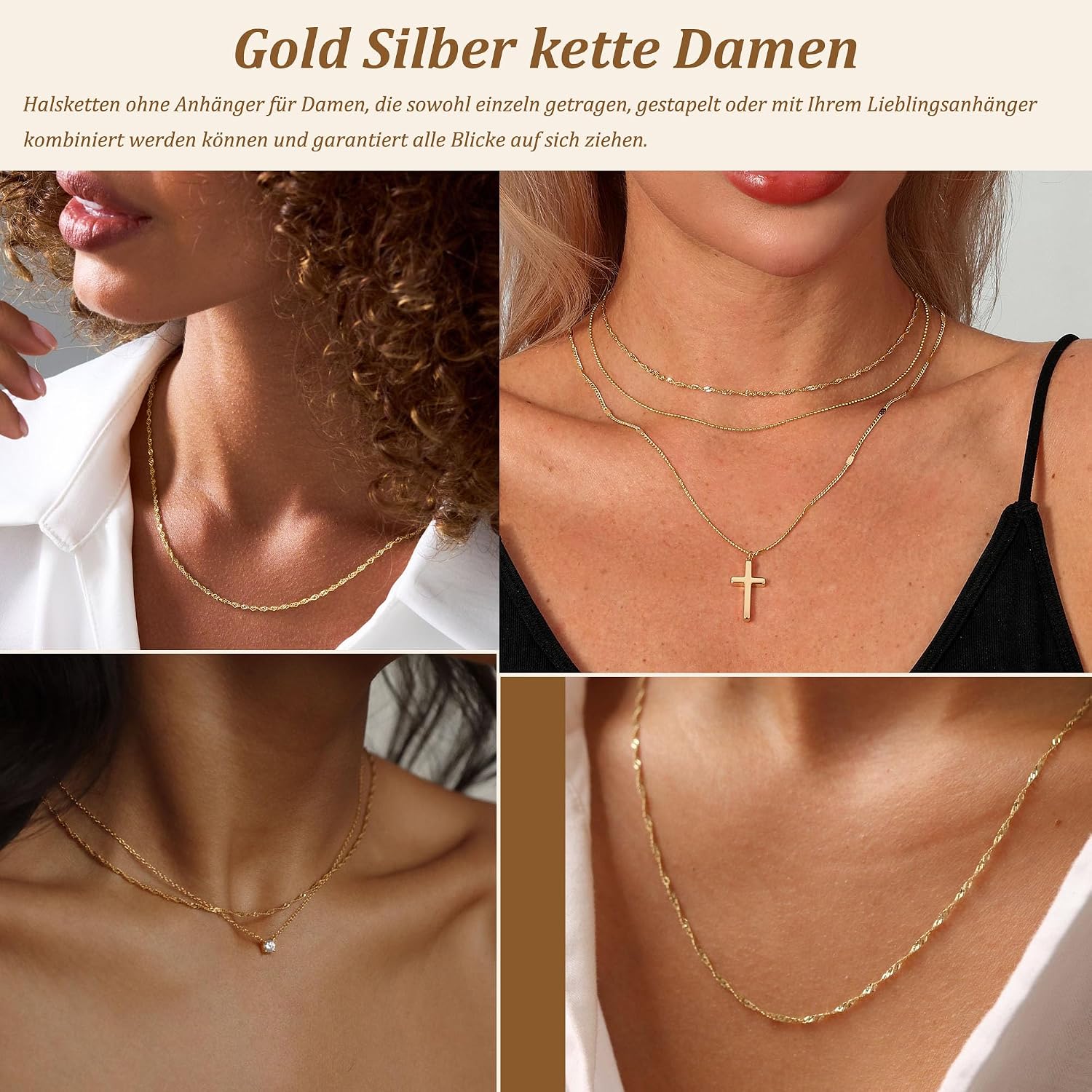 Thumbnail 3 de ZHESHY Gold Silber 925 Kette Damen 40cm