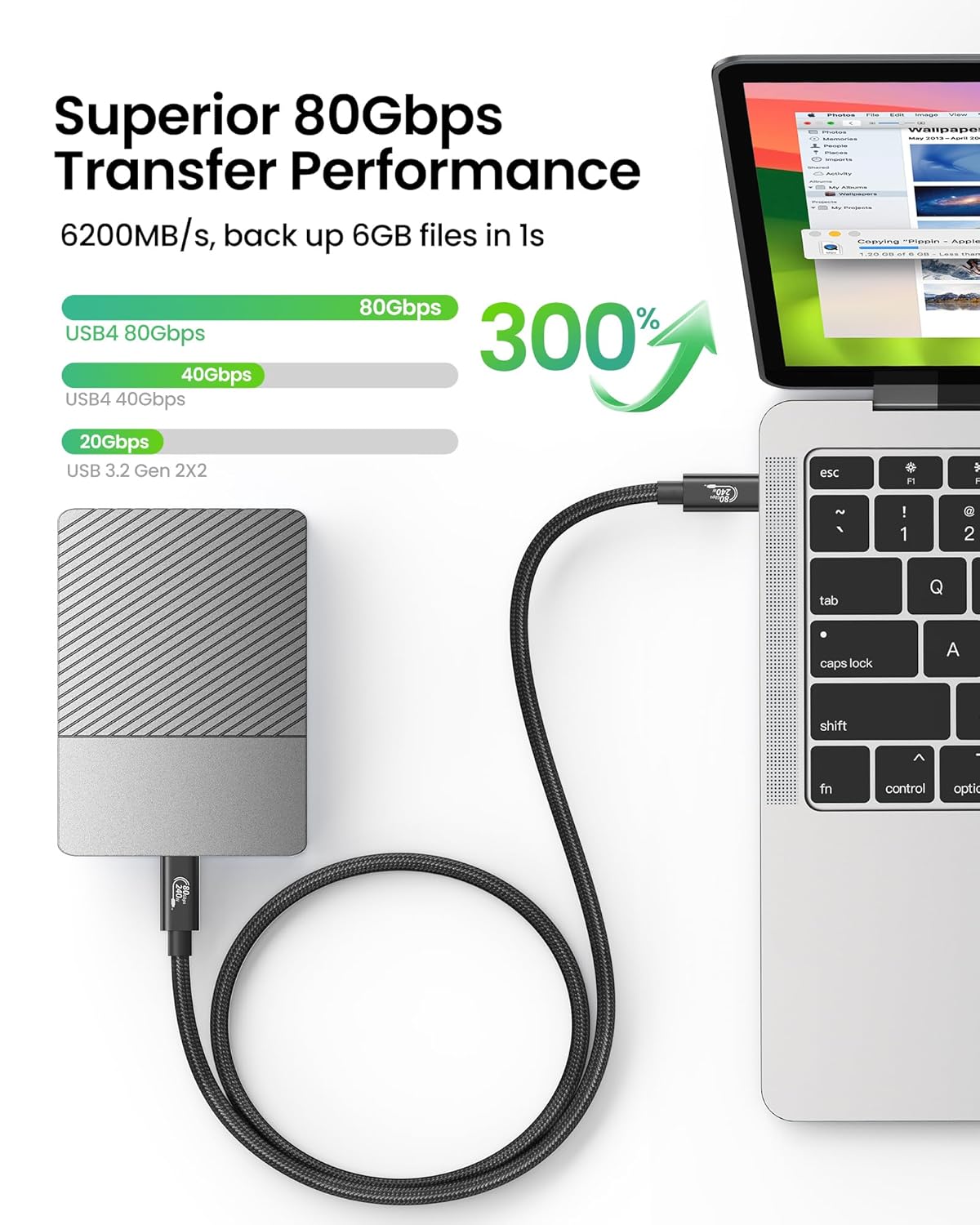 Thumbnail 1 de Fitee Thunderbolt 5 Cable 4FT — 240W PD Charging