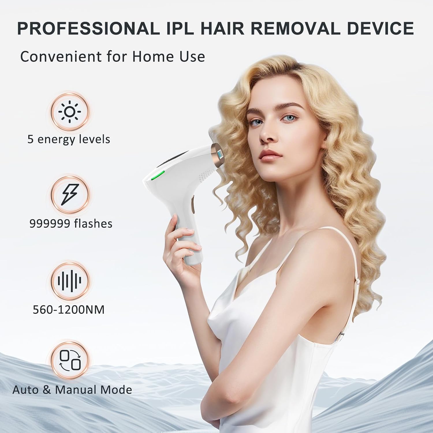 Detalle de IPL Hair Removal Device with 1200nm Range, 999,999 Flashes, and Dual Modes