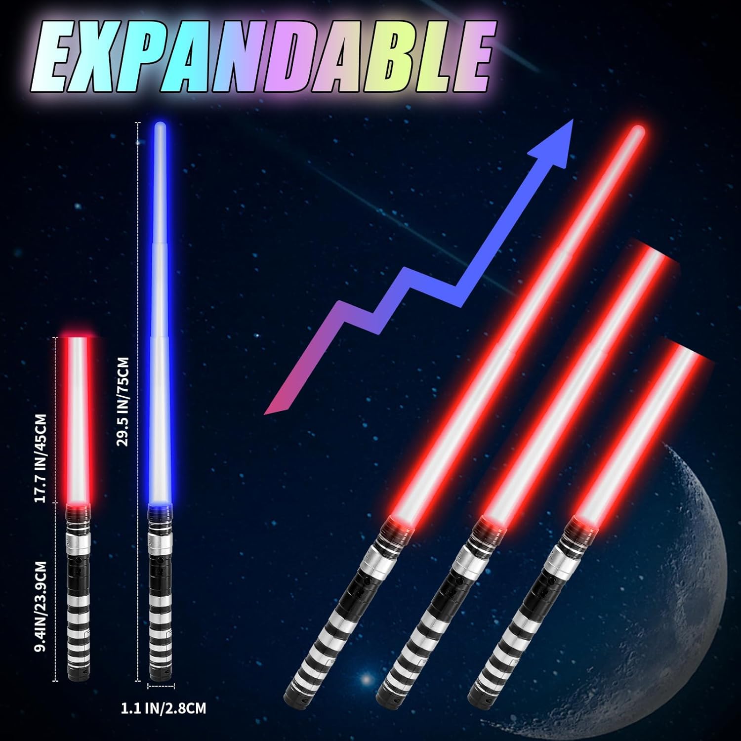 Thumbnail 3 de Yumuwind Light Sabers for Kids (7-Colour LED, Sound Effects) – Retractable Dueling Sword for Ages 5–12