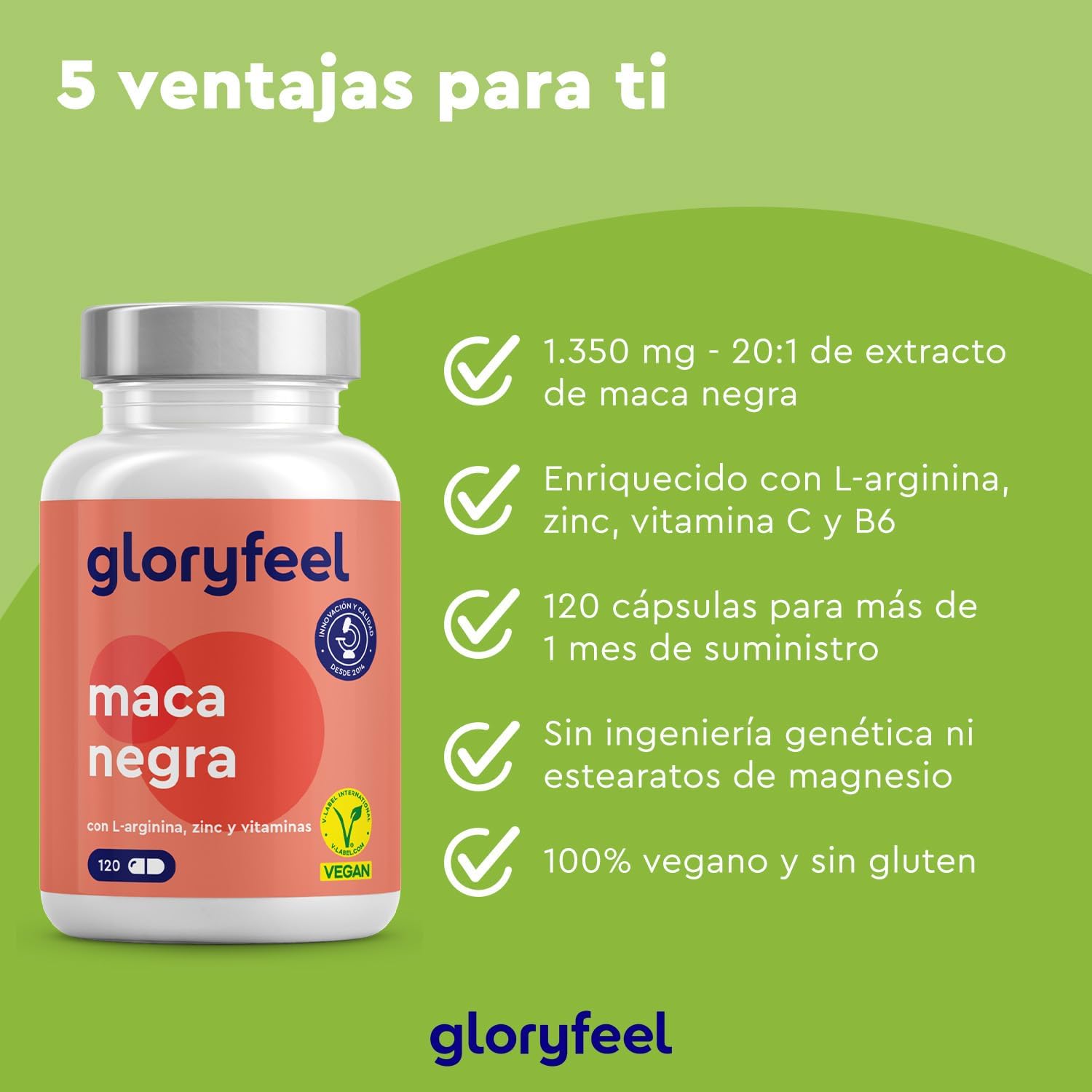 Detalle 2 de Maca Negra 27000mg extracto 20:1 para energía 🥬