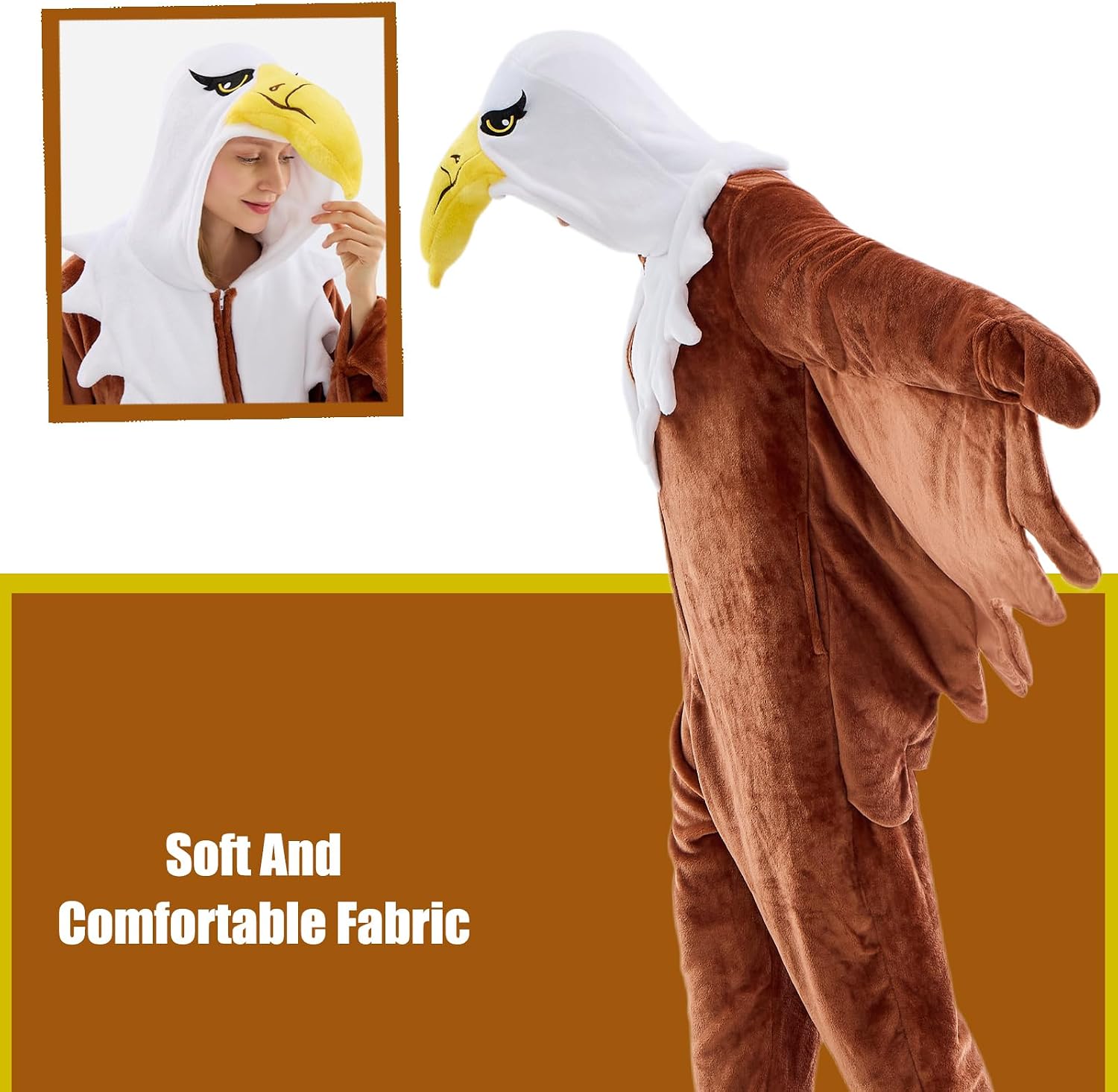 Thumbnail 2 de JUOLOET Animal Onesie Pajamas, Unisex Adult One-Piece with Hood and Pockets