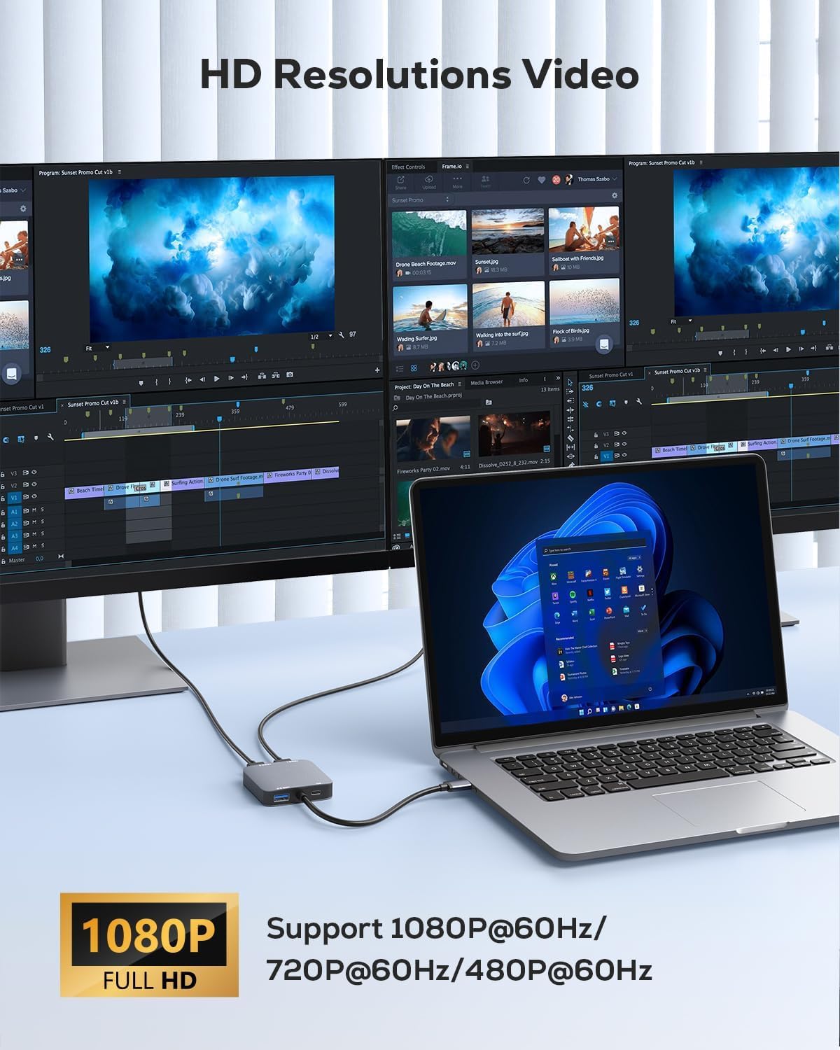 Detalle de ABLEWE Adaptador USB 3.0 a Dual HDMI 1920x1080