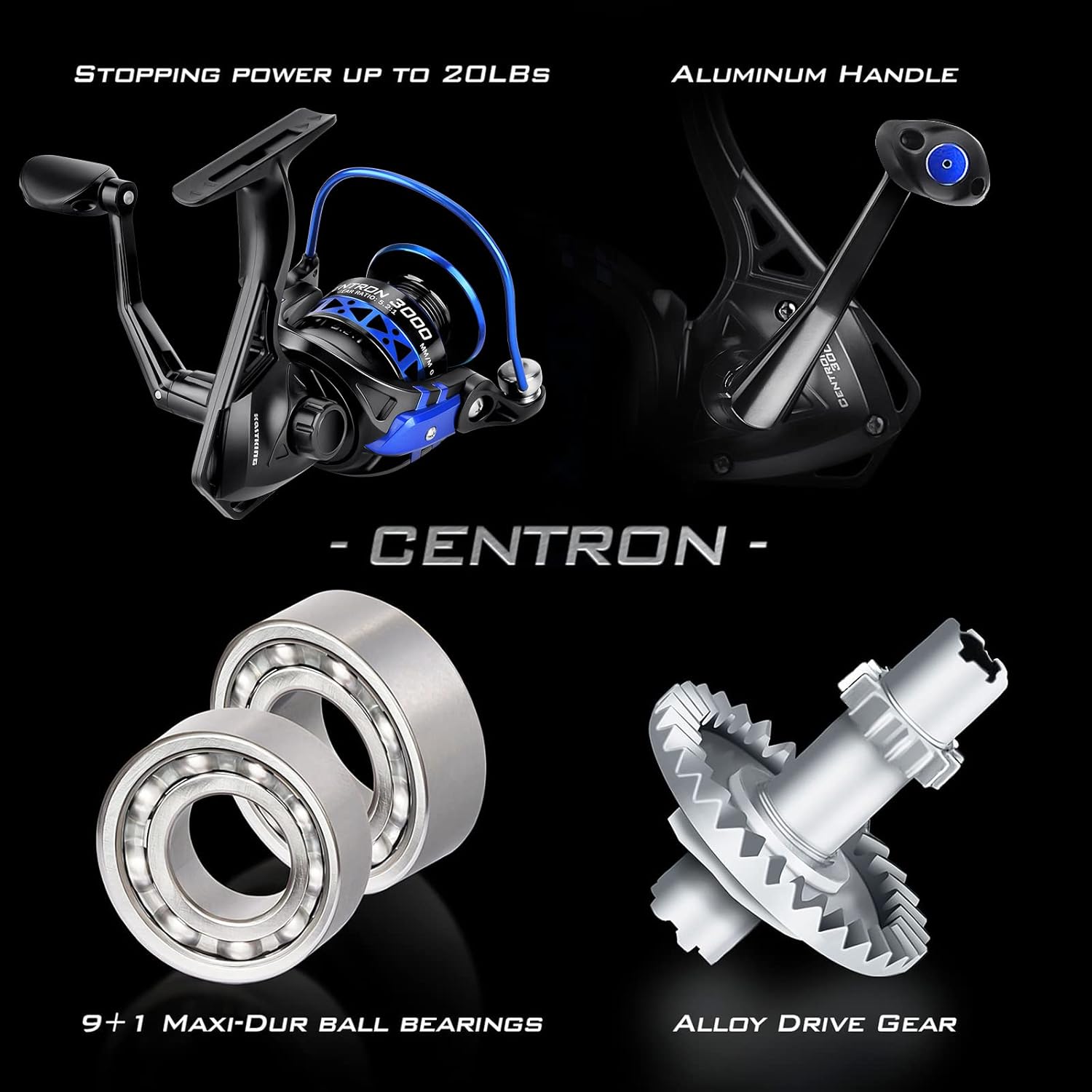 Thumbnail 5 de KastKing Centron Fishing Rod and Reel Combo: 2-Piece IM6 Graphite, Stainless Guides, Contoured EVA