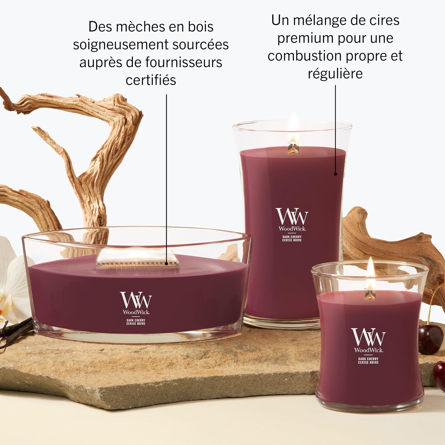 Thumbnail 6 de WoodWick Bougie parfumée | Bougie sablier moyenne – Cerise griotte