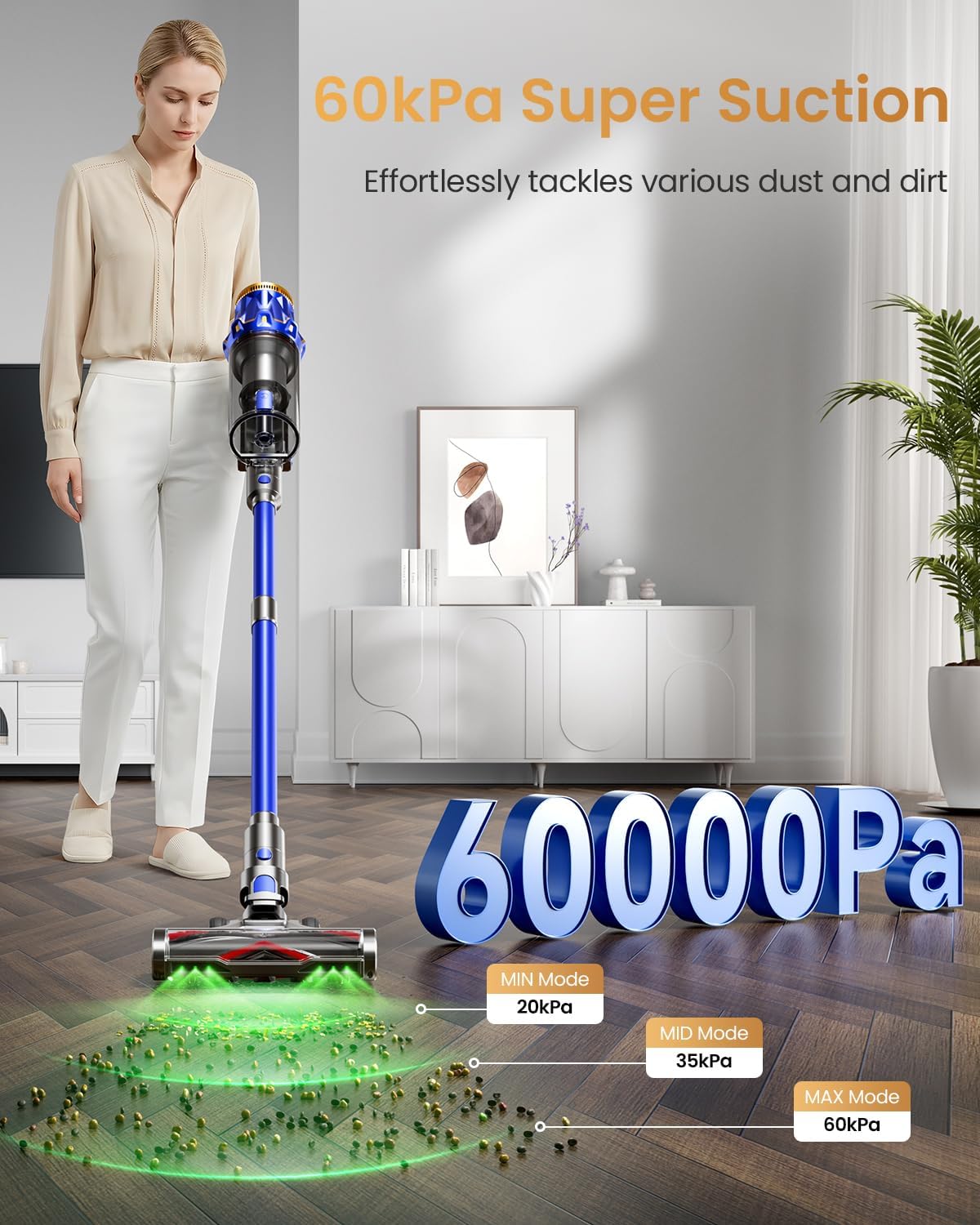 Detalle de PKWIST Cordless Stick Vacuum S18