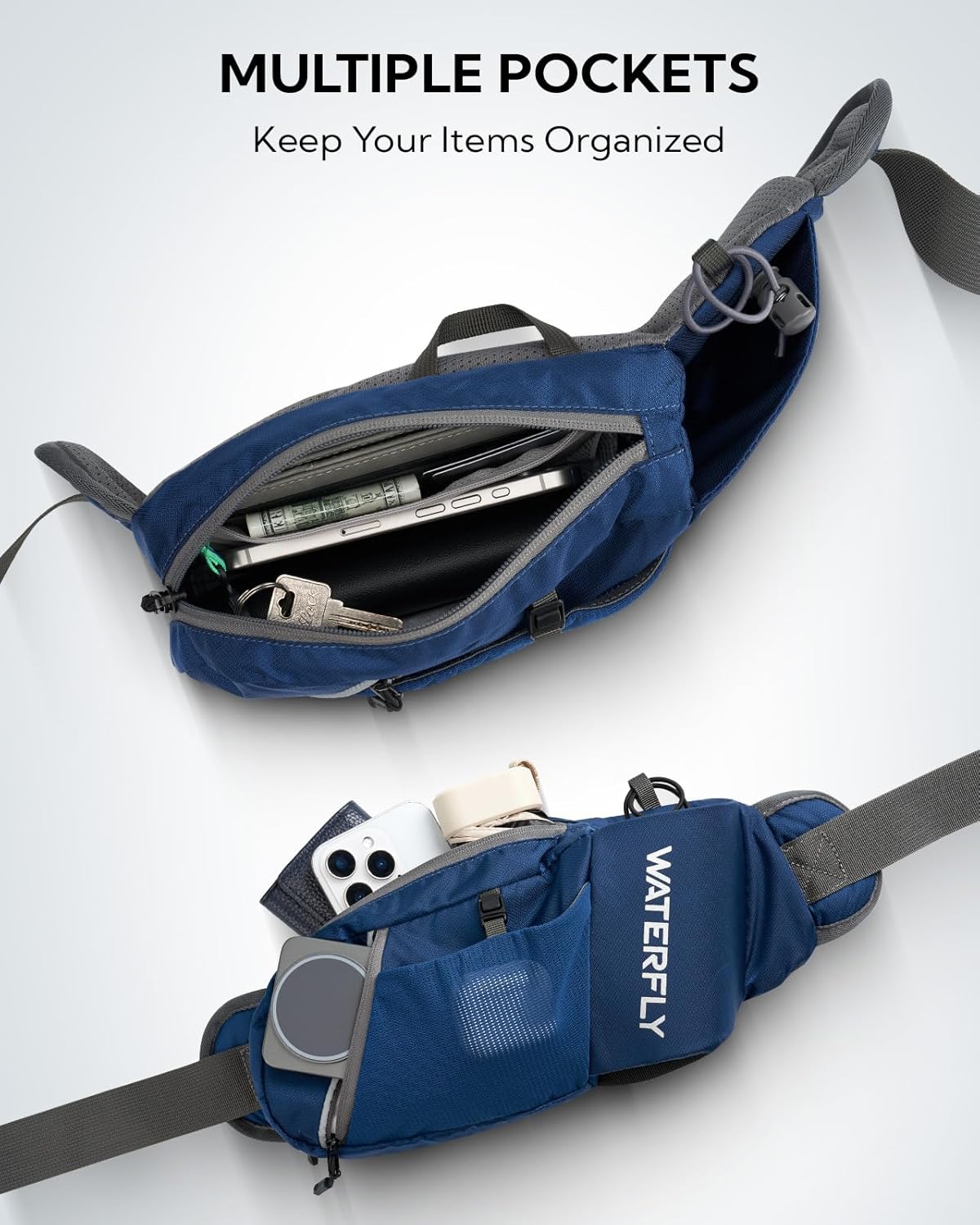 Detalle 2 de Waterfly Bum Bag Waist Pack: Lightweight Fanny Pack with Water Bottle Holder for Active Lifestyles