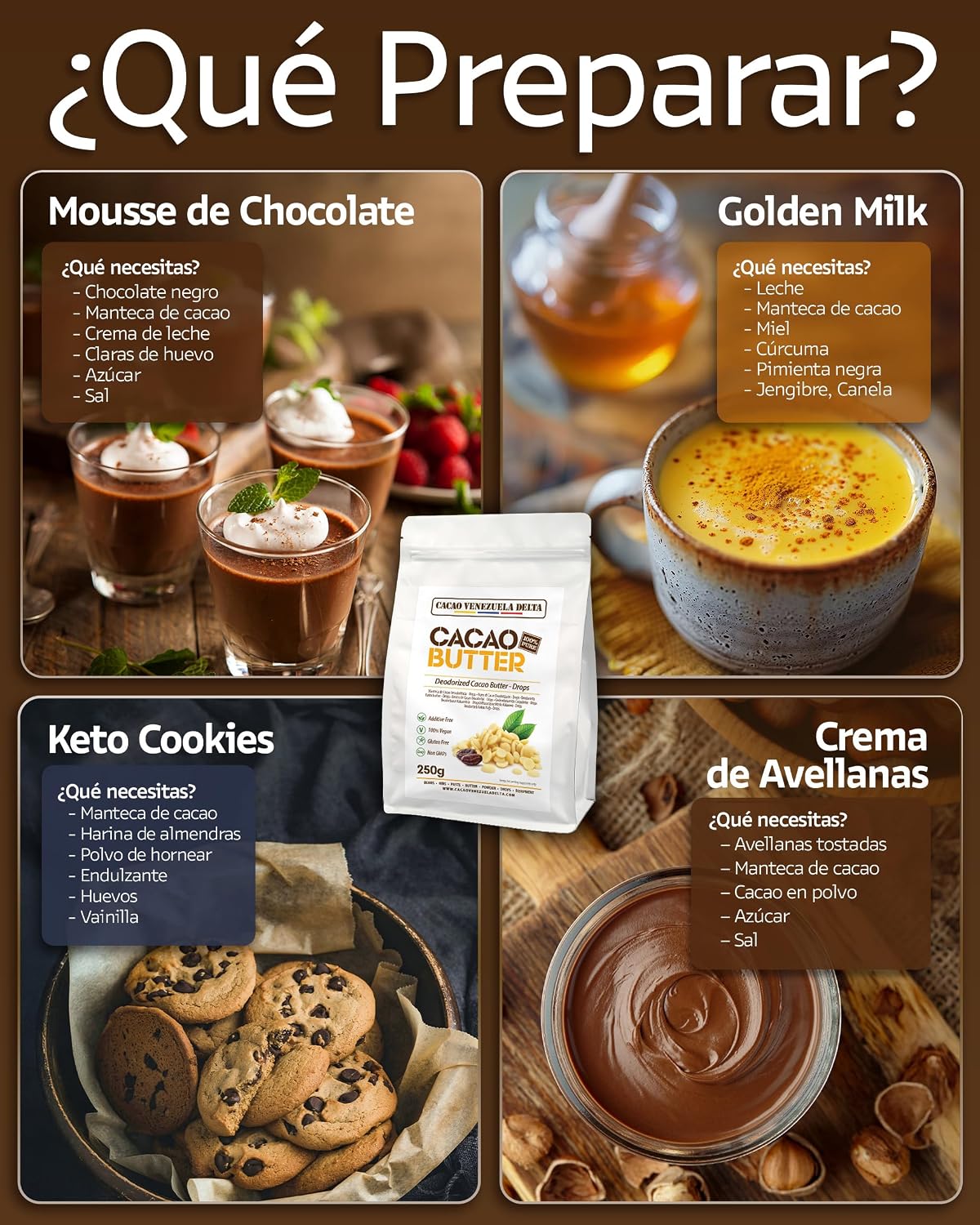 Detalle 2 de Cacao V Delta Manteca de Cacao pura 250g