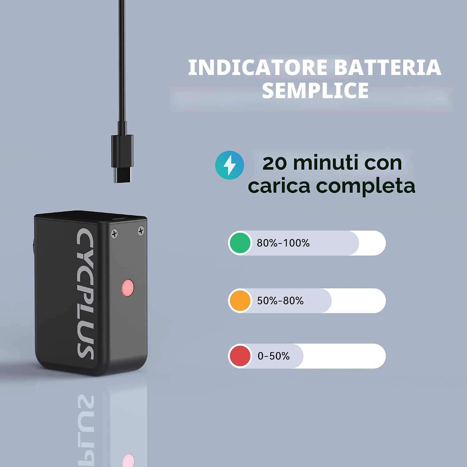 Thumbnail 6 de CYCPLUS Tiny E-Pump: pompa per bici elettrica ultra‑mini, potente e ricaricabile