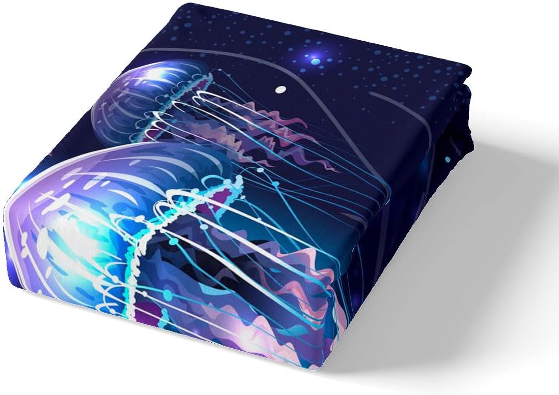 Thumbnail 3 de Homewish Jellyfish comforter cover set for kids – Purple galaxy 3D print duvet cover with 2 pillow shams