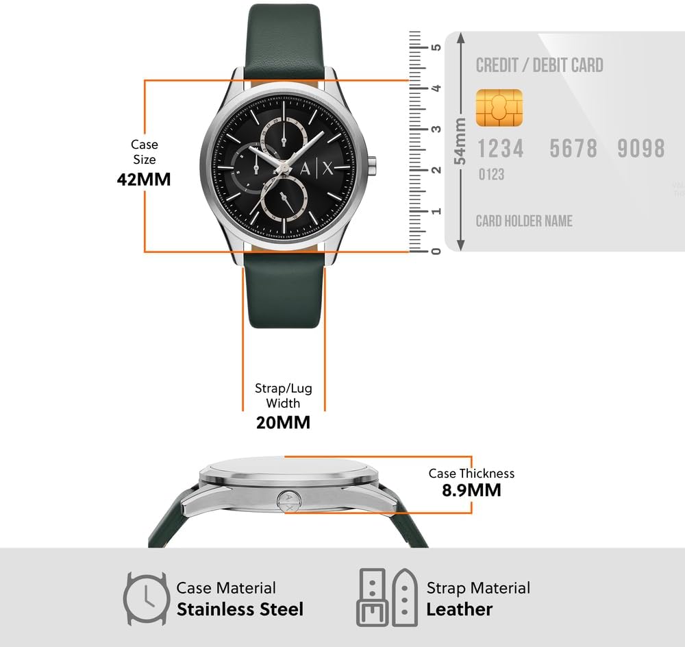 Thumbnail 5 de Armani Exchange Herrenuhr mit Quarzwerk, 42-mm-Gehäuse und Lederarmband