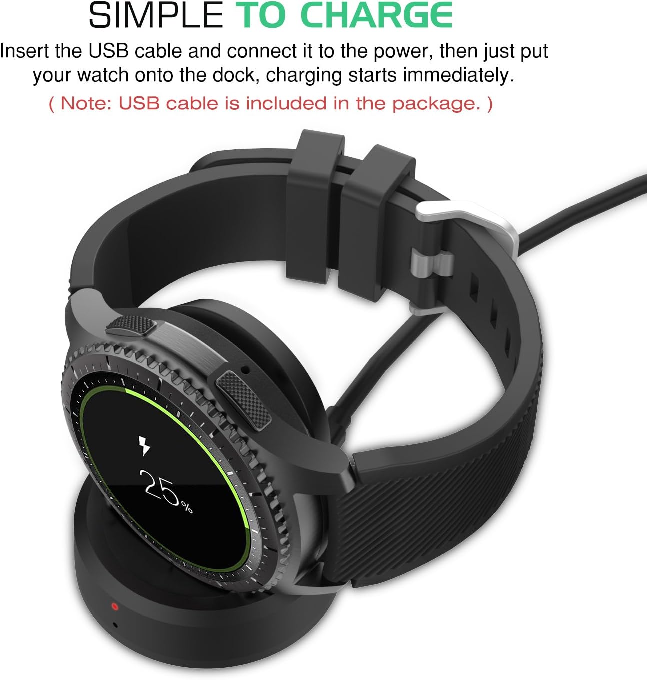 Thumbnail 6 de MoKo Gear S3 replacement wireless charger for Samsung Gear S3 Classic SM-R770 & S3 Frontier SM-R760