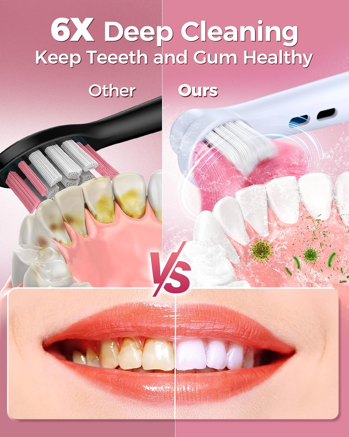 Thumbnail 4 de Rotating Electric Toothbrush with 8 Brush Heads 25‑Day Battery