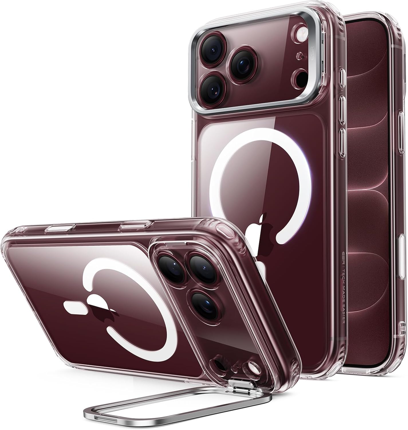Detalle de ESR iPhone 17 Pro MagSafe protective case with kickstand