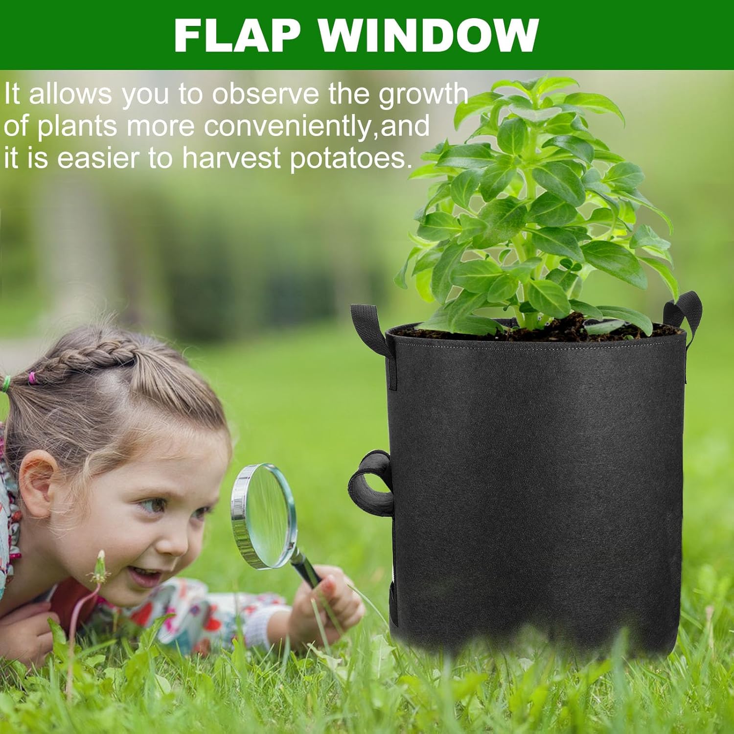 Thumbnail 3 de OPPOLIFE 10 Gallon grow bags with flap window