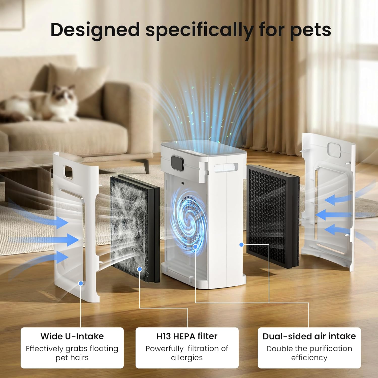 Thumbnail 2 de Pet Air Purifier 2500 sq ft PM2.5 Monitor 🏠