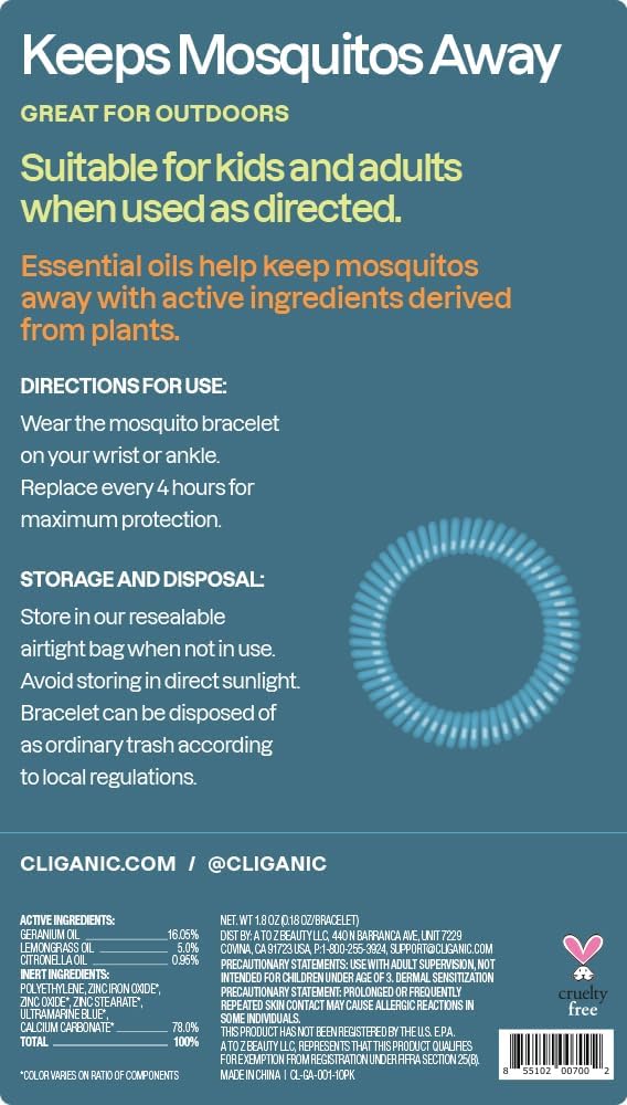 Thumbnail 6 de Cliganic 10-Pack Mosquito Repellent Bracelets