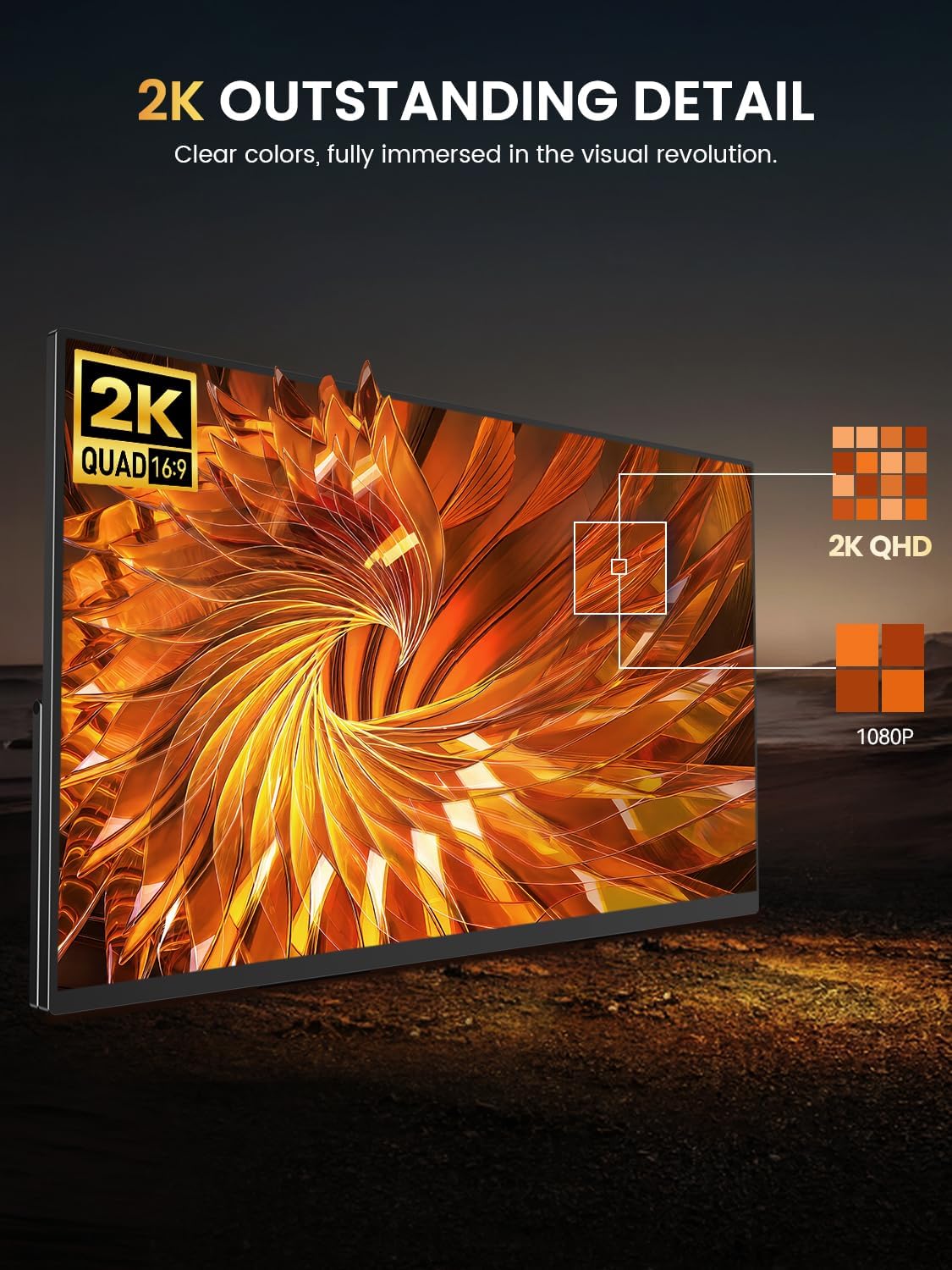 Detalle 2 de UPERFECT 24.5" 2K Portable Monitor 165Hz