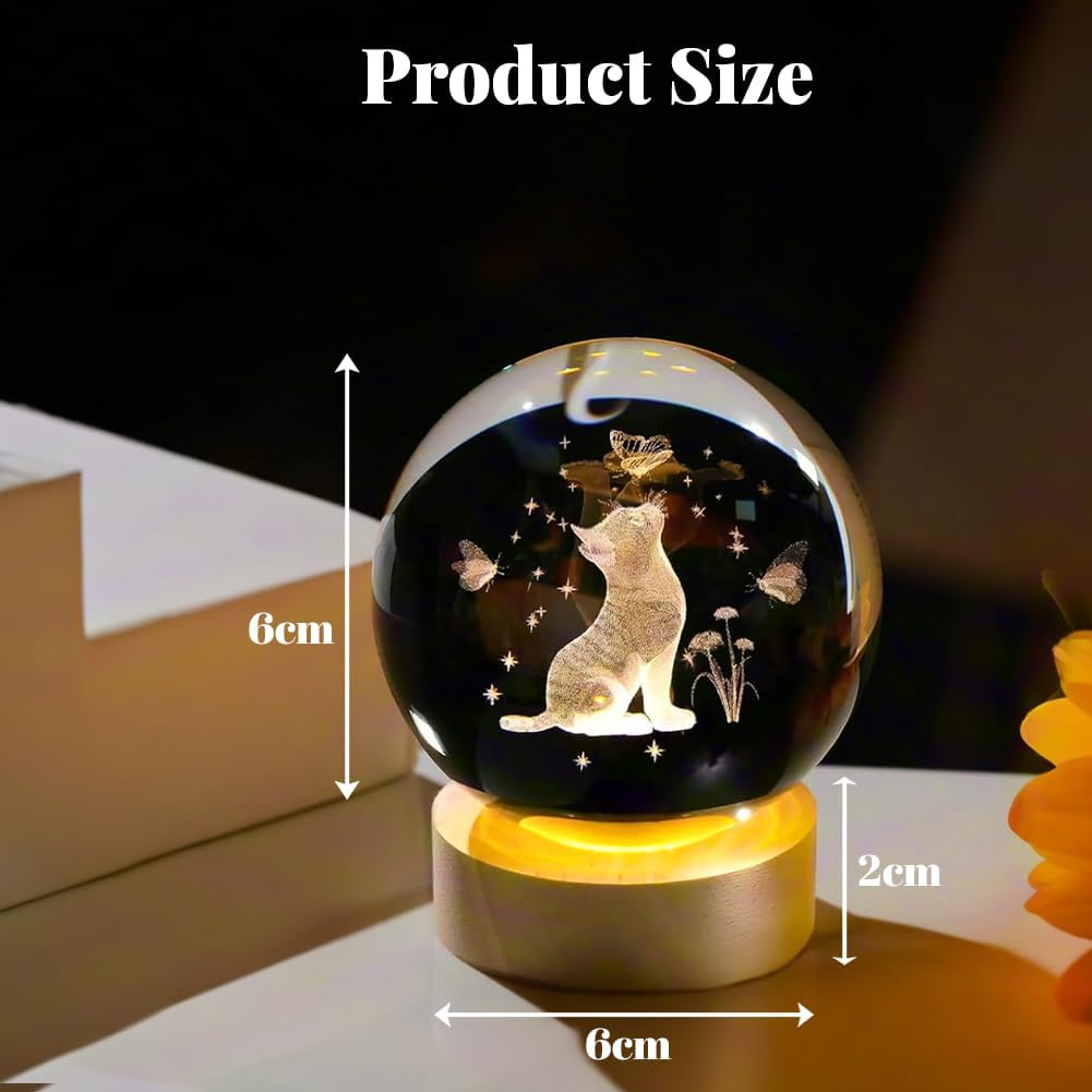 Thumbnail 1 de AMFUN Sfera di Cristallo 3D Lampada Notturna 🌙