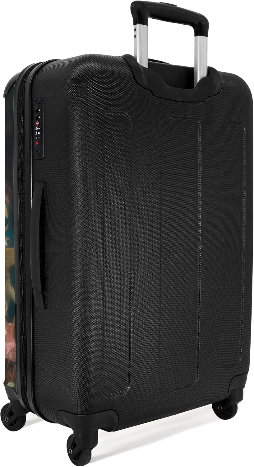 Detalle de NoBoringSuitcases.com Valigia grande rigida con serratura TSA, 67 cm, 72 L e fino a 20 kg (67 cm - 72L, Leone - Rosa antico)