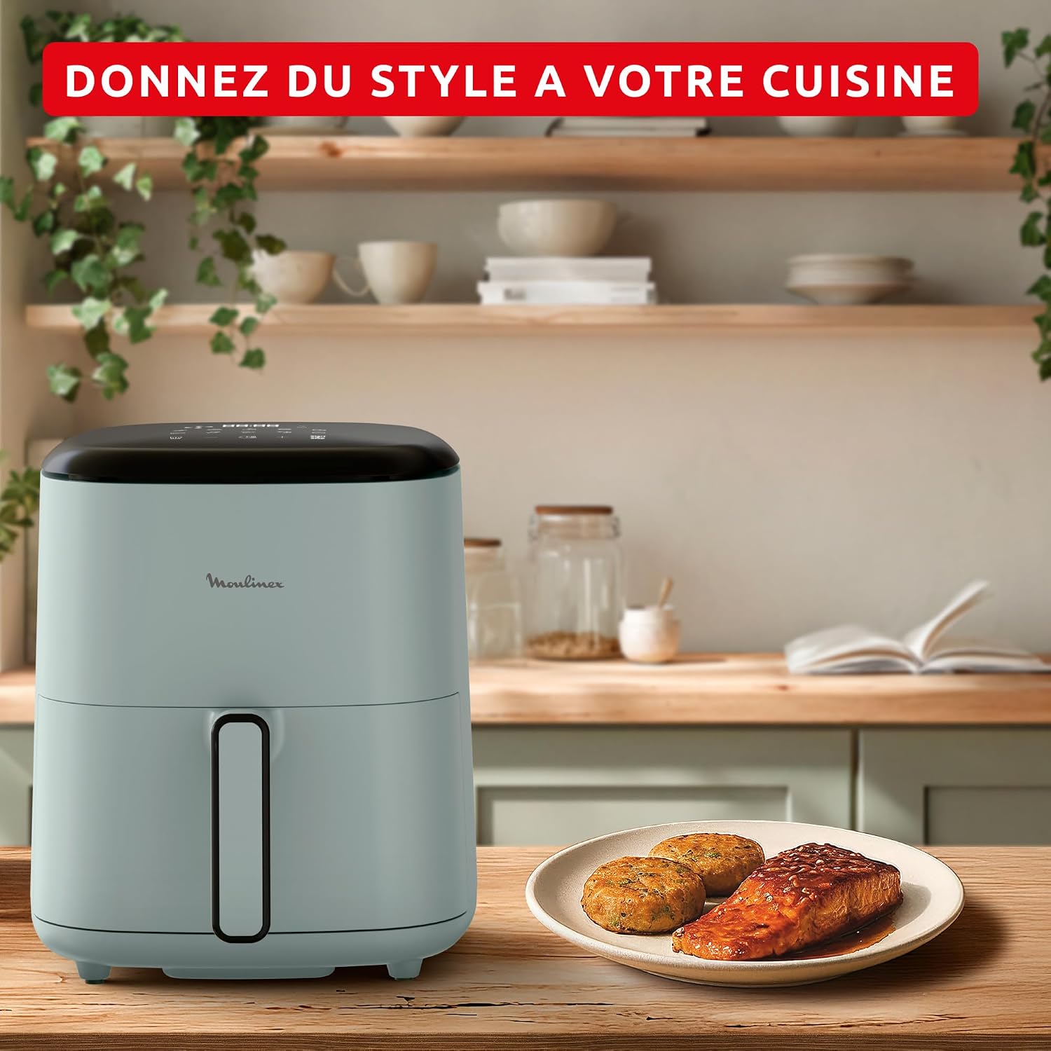 Thumbnail 1 de Moulinex Easy Fry Pop airfryer, 5 liter, 10 programma’s en eucalyptus