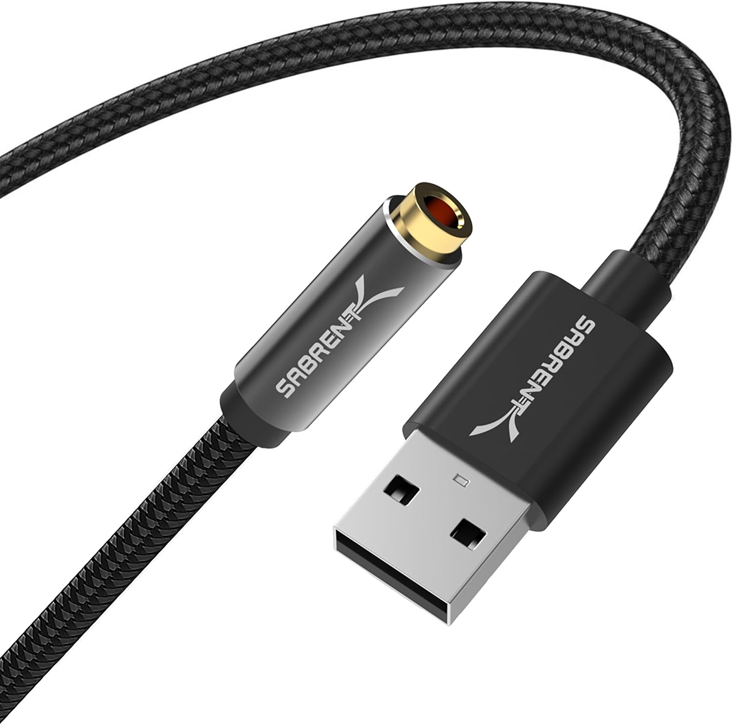 Detalle de Sabrent Adattatore audio USB-A a Jack 3,5 mm TRRS (CB-UA35) con microfono integrato