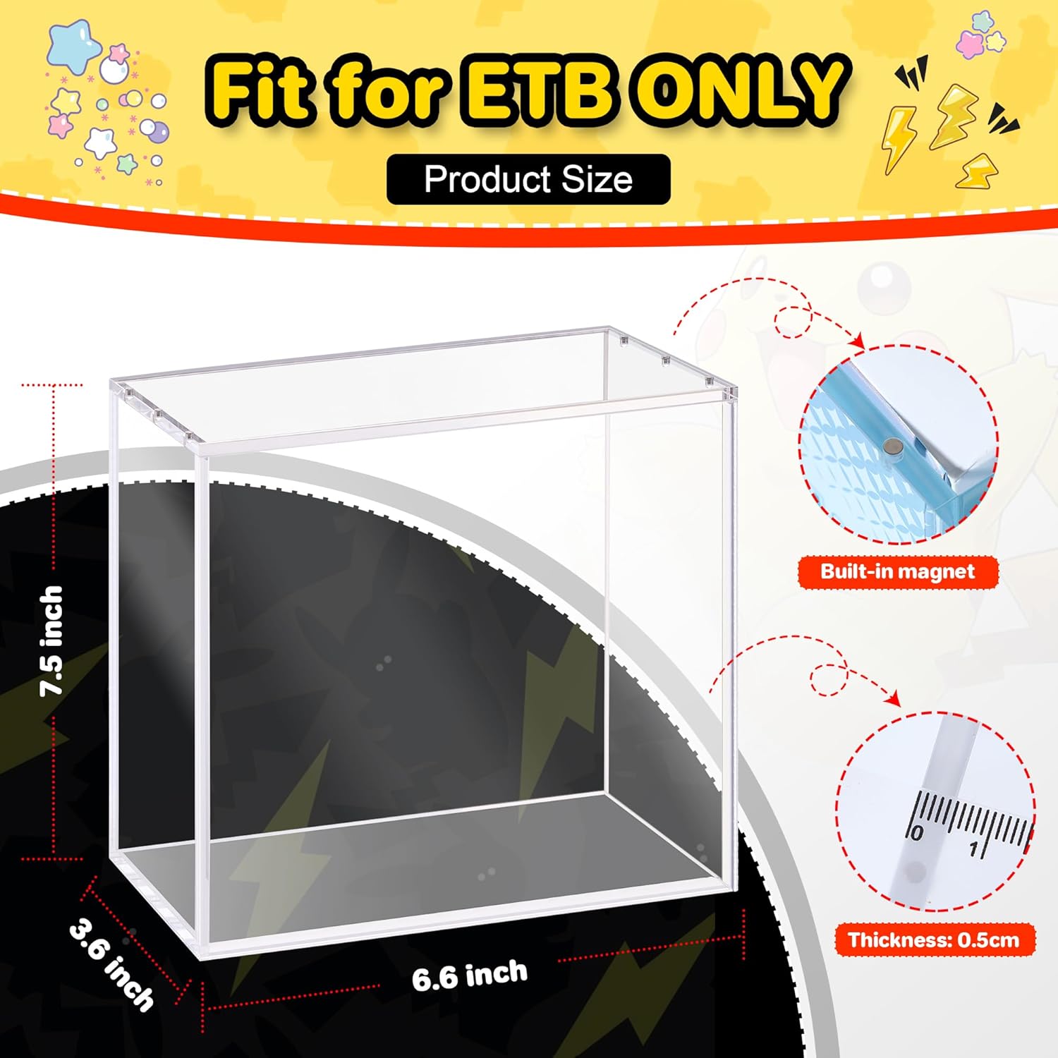 Thumbnail 1 de Kisbox 2 PCS ETB Protector Case: 5mm Acrylic Display Case for Elite Trainer Boxes