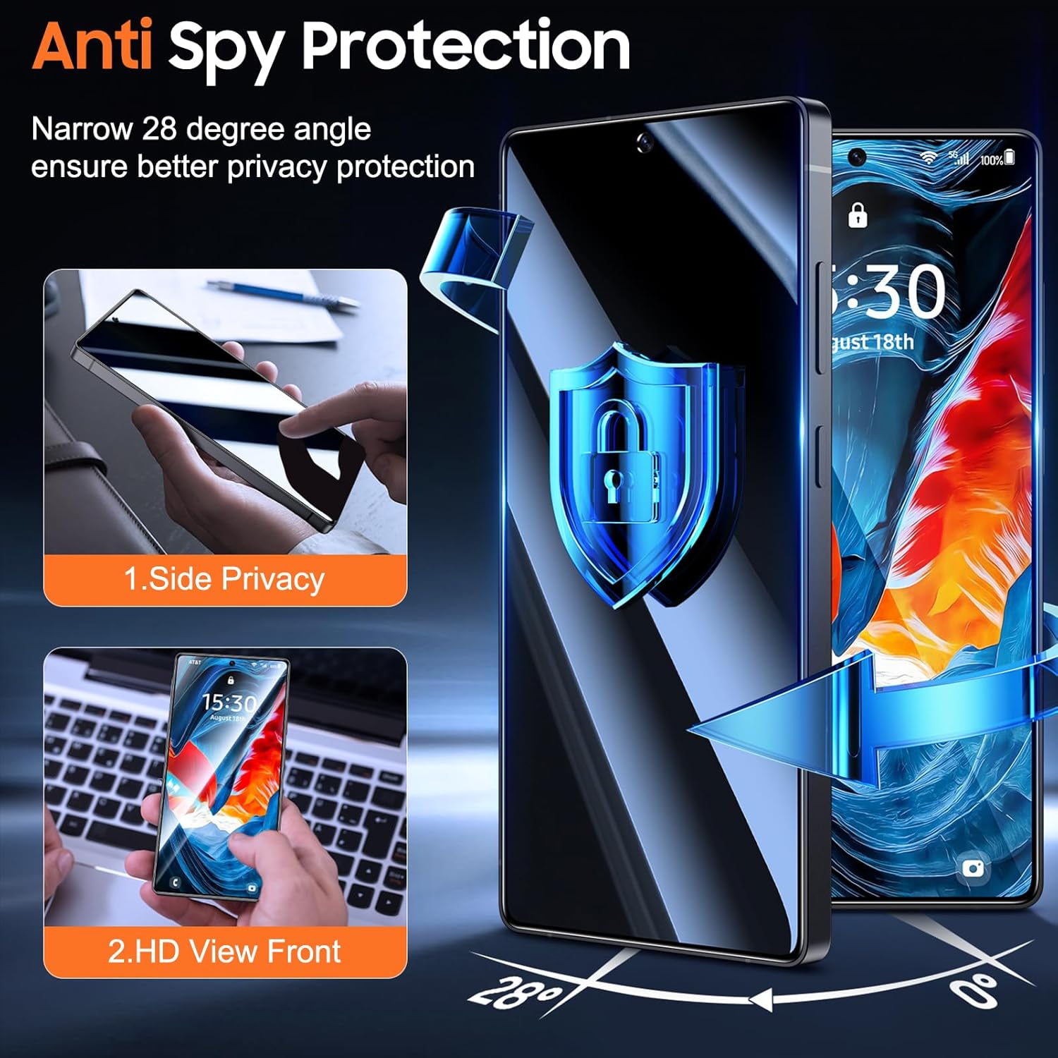 Thumbnail 1 de UniqueMe Samsung Galaxy S25 Ultra Privacy 9H 2-Pack