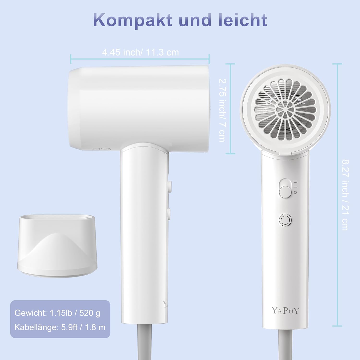 Thumbnail 6 de YAPOY Haartrockner mit 110.000 U/min Ionen