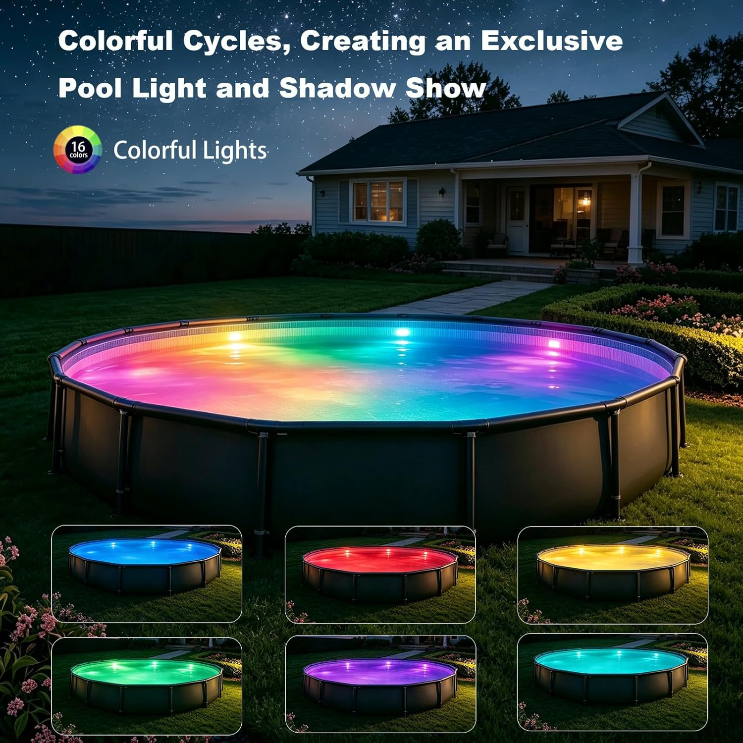 Thumbnail 2 de idyl light Unterwasser-Poolbeleuchtung, wiederaufladbar mit Fernbedienung (2 Stück, IP68)