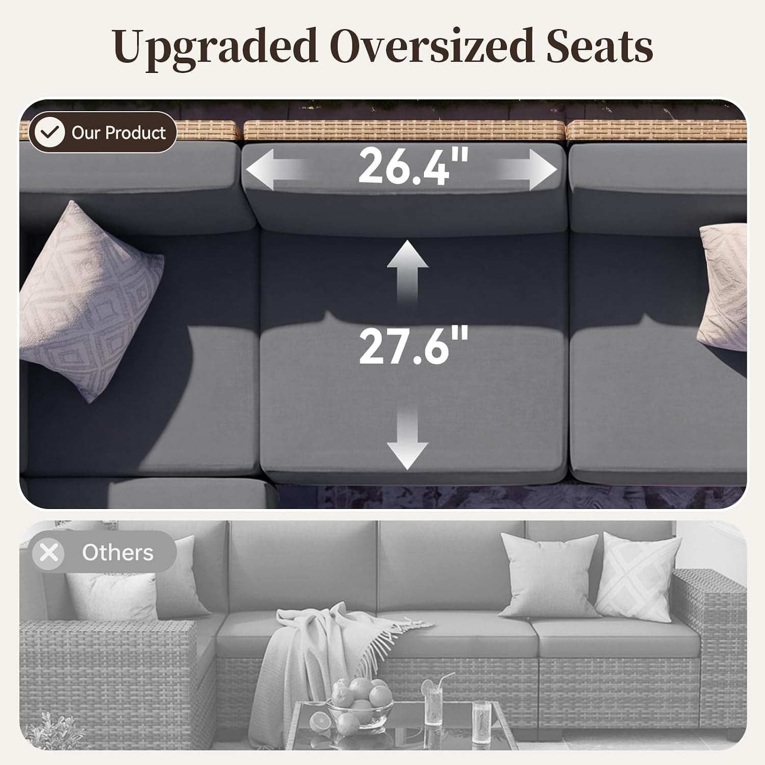 Detalle de LazySunsets Patio Furniture Set with 10-Inch Cushions