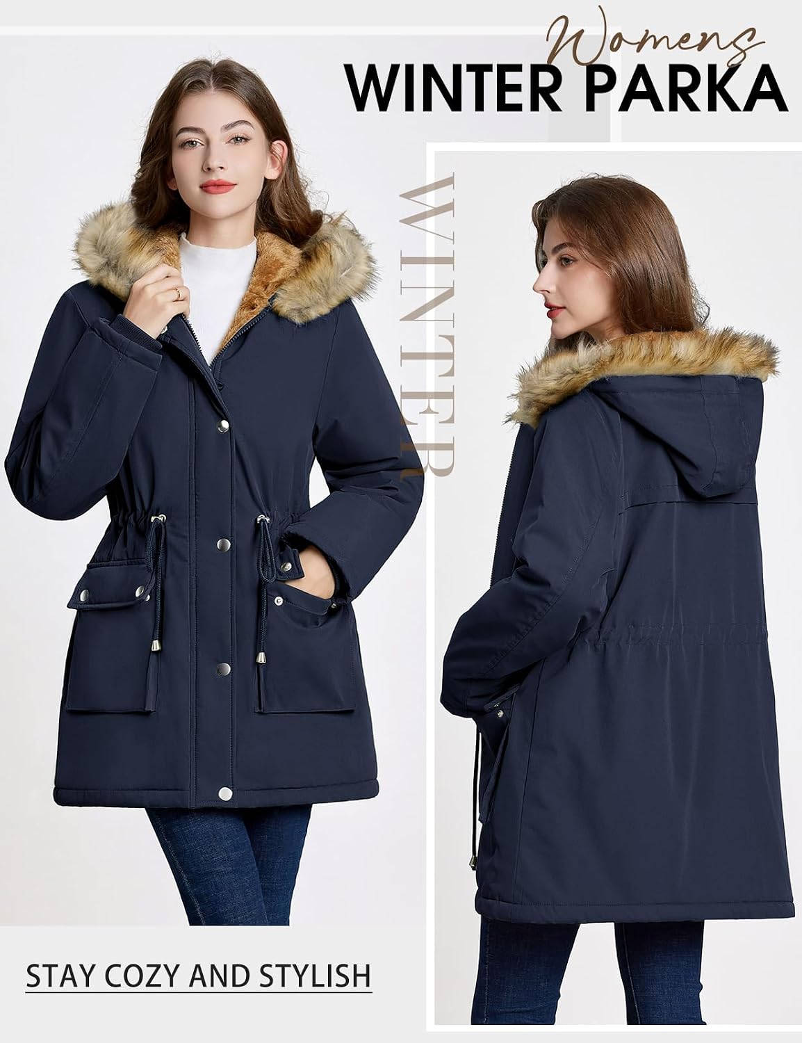 Detalle de Xnova NIC25032_MF dameswinterparka met fleecevoering en capuchon