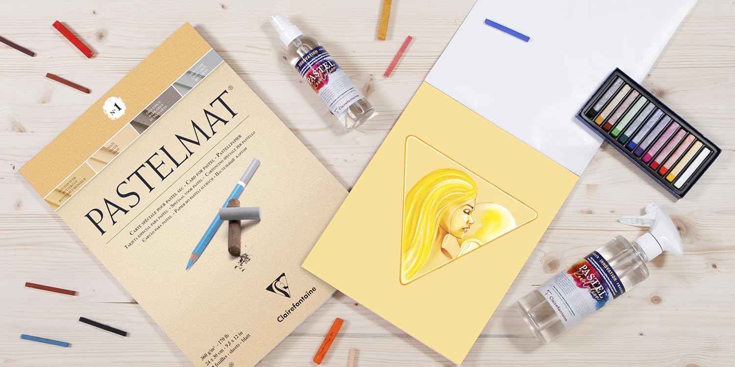 Thumbnail 4 de Clairefontaine Pastelmat 5 Fogli 50x70 cm 360 g Verde Chiaro