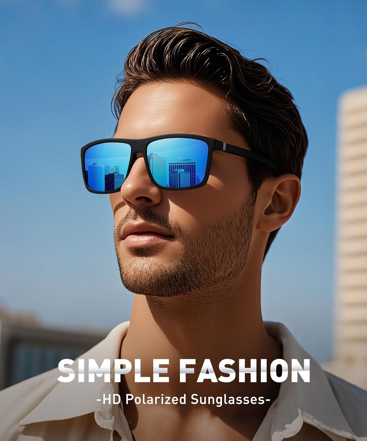 Detalle de Perfectmiaoxuan Polarisierte Sonnenbrille Polarisierte Herren-/Damenbrille mit TR90-Rahmen (UV400, Vintage/klassisch)