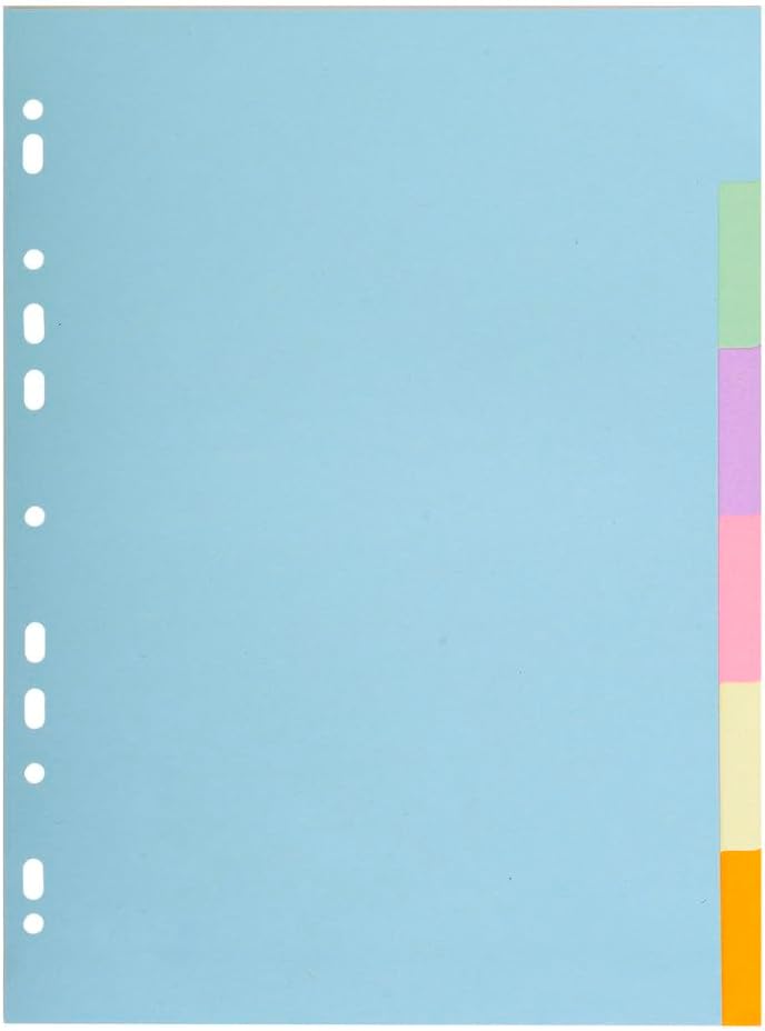 Thumbnail 3 de Exacompta 1606SE – Pack de 5 jeux d'intercalaires en carte pastel recyclée 170 g/m², A4 (22,5 x 29,7 cm), 6 onglets neutres