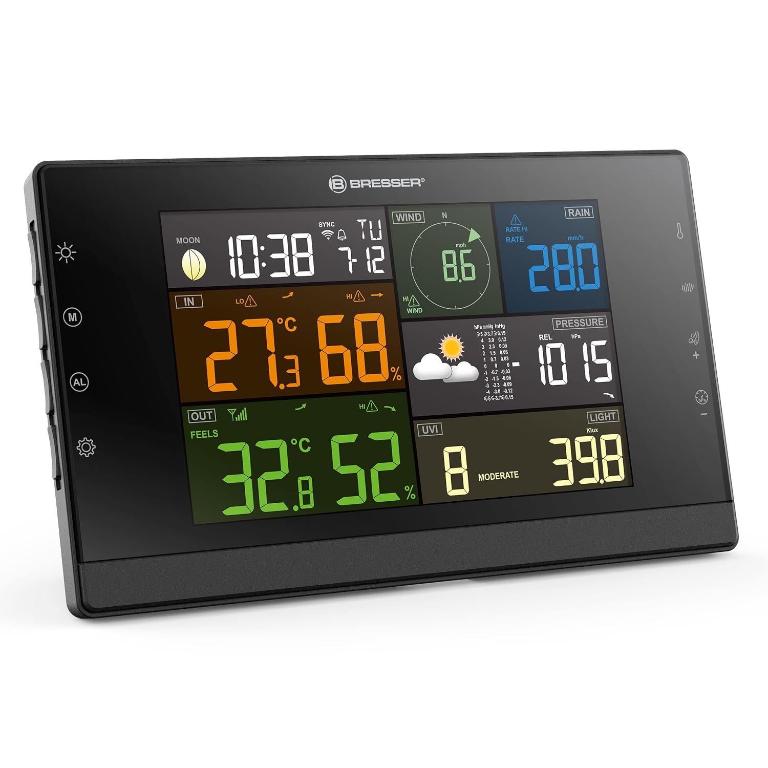 Detalle 2 de Bresser Wetterstation Funk mit Außensensor – WLAN-Wettercenter Profi-WSC mit 7‑in‑1-Sensor