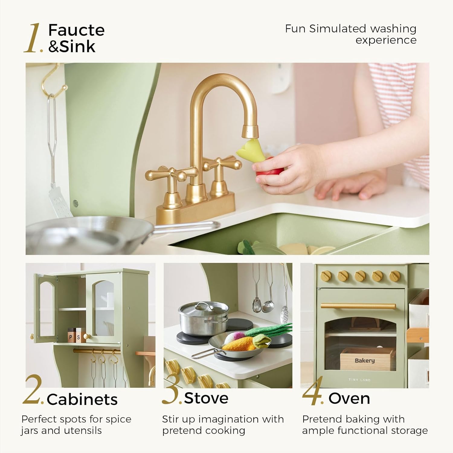 Detalle 2 de Tiny Land Play Kitchen 31×12×40 in
