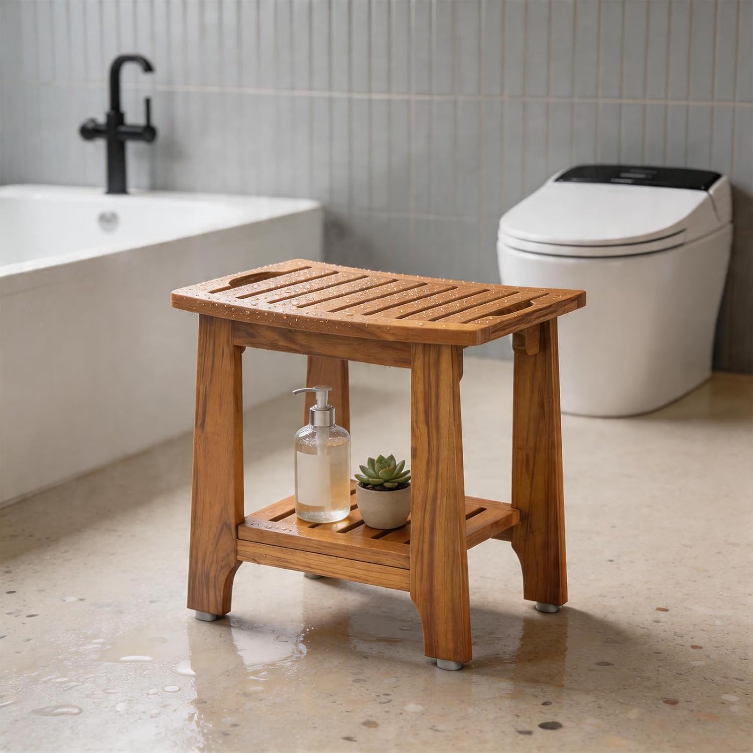Detalle 2 de NNN Teak Shower Bench 21-inch