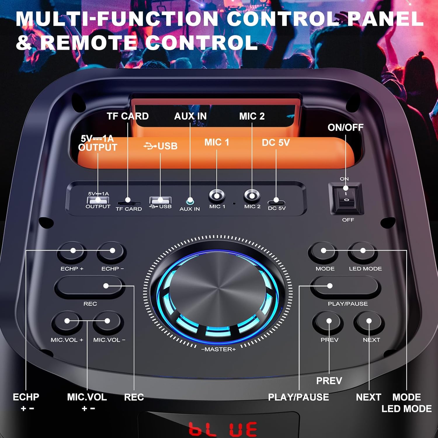 Thumbnail 2 de JYX Karaoke Machine with 2 Wireless Microphones and Rolling Mobility