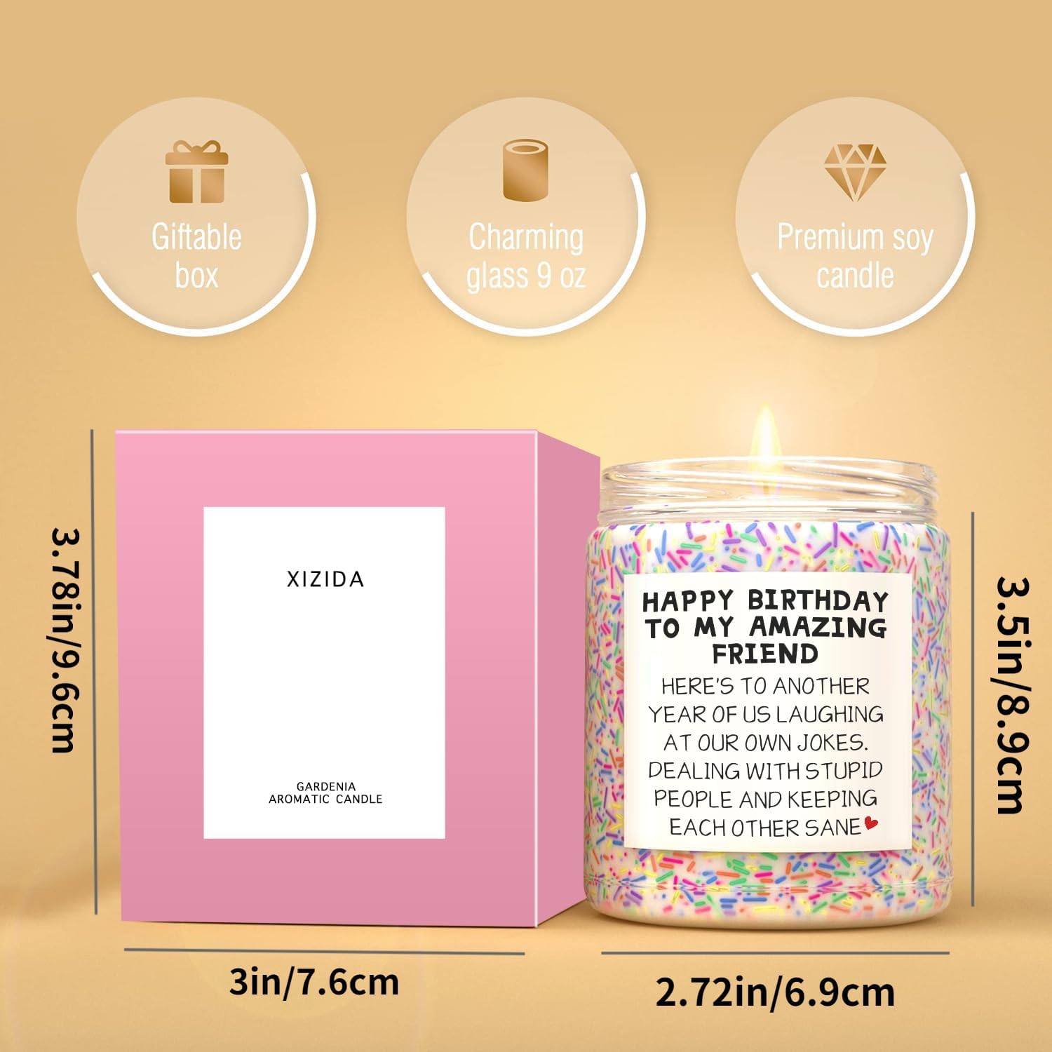 Thumbnail 3 de Birthday Gifts for Women Friend Bestie: Lavender Birthday Cake Scented 9oz Candle