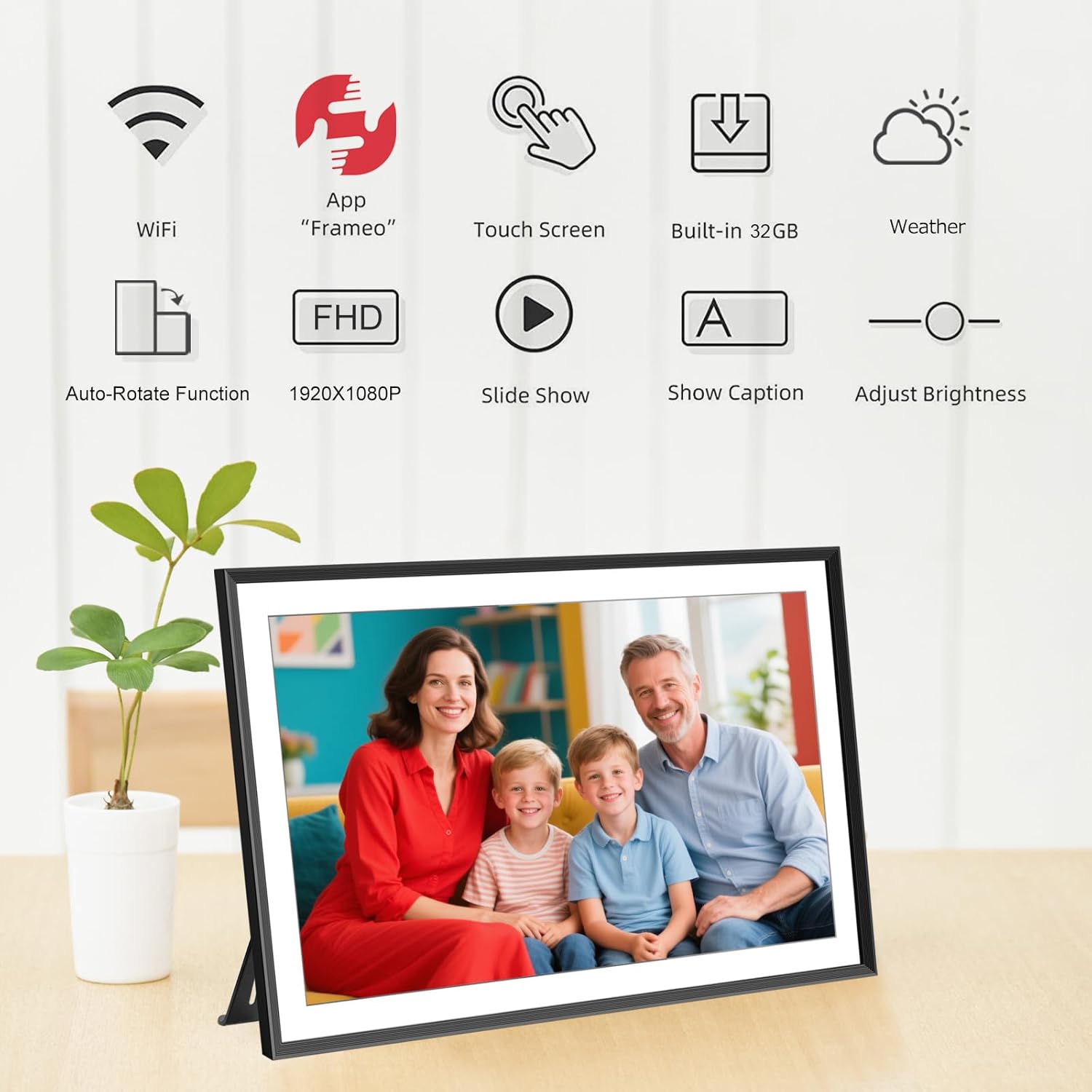 Detalle 2 de FRAMEO Digital Photo Frame 15.6-inch 32 GB WiFi