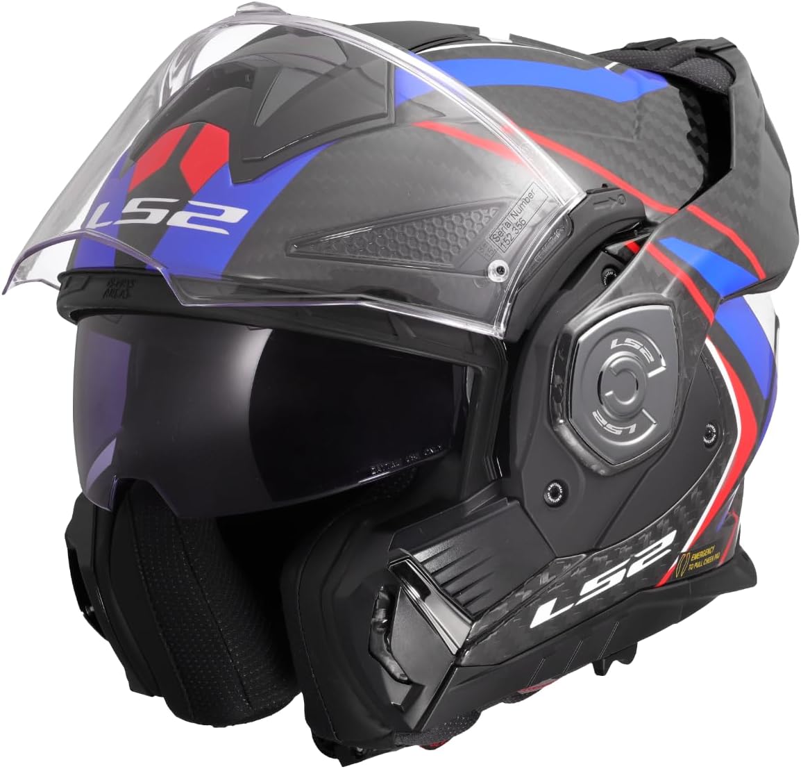 Thumbnail 1 de LS2 Advant X Carbon Future II - Casco modularità avanzata in gloss bianco/blu, taglia L