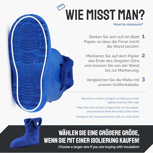 Detalle de Ladeheid EVA Kinder Gummistiefel LA-CA-04 Blau/Marineblau – Gefüttert, thermo, leicht