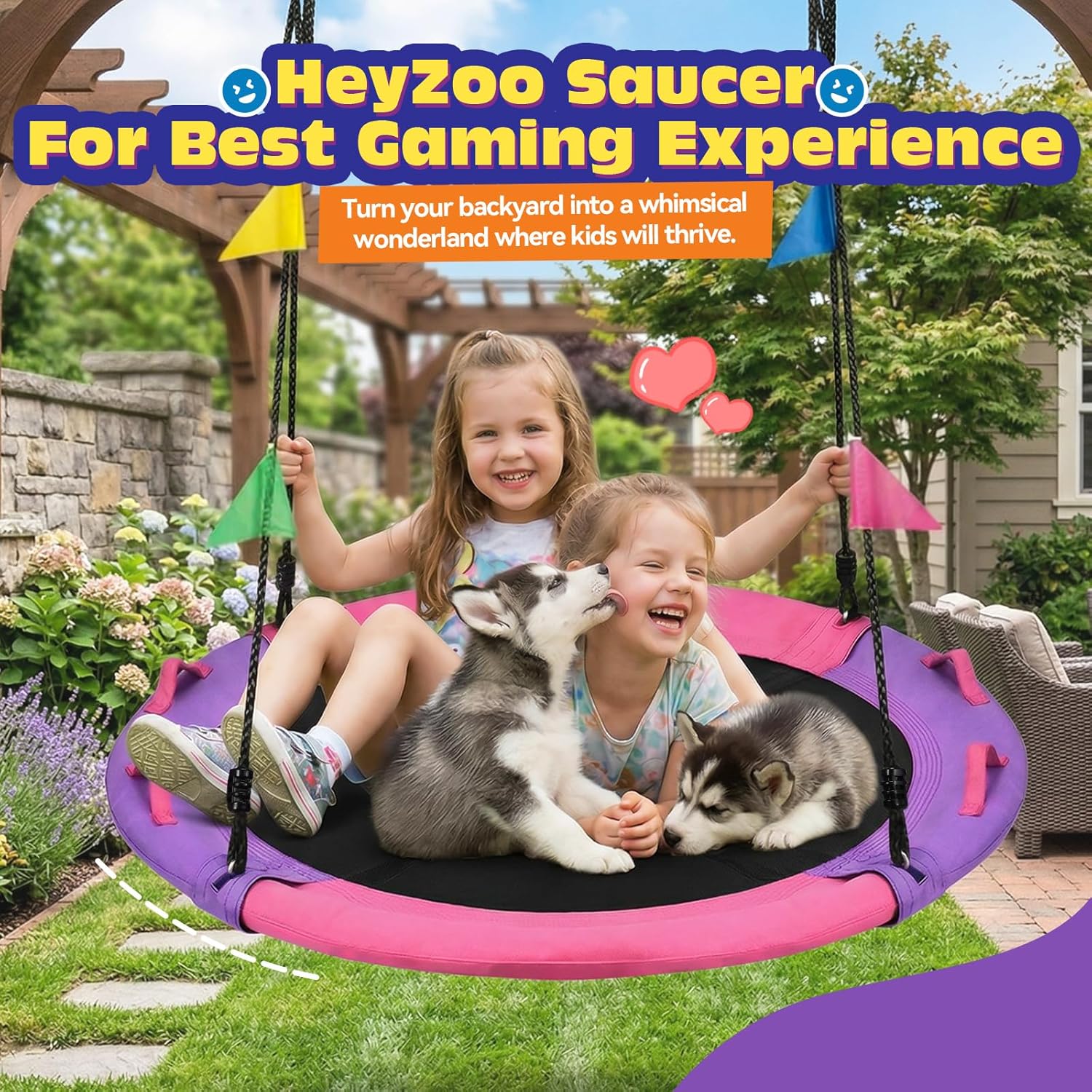 Thumbnail 5 de HeyZoo 43 Inch Tree Swing 900lbs Capacity