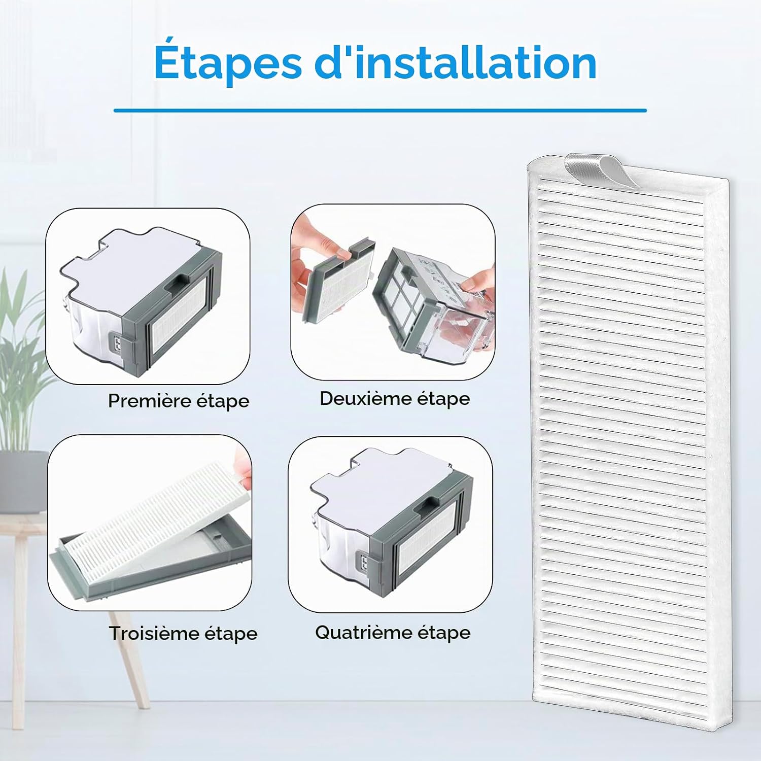 Detalle 2 de COWINORY HEPA-filters voor Lefant M210/M213 en OKP Life, set van 4